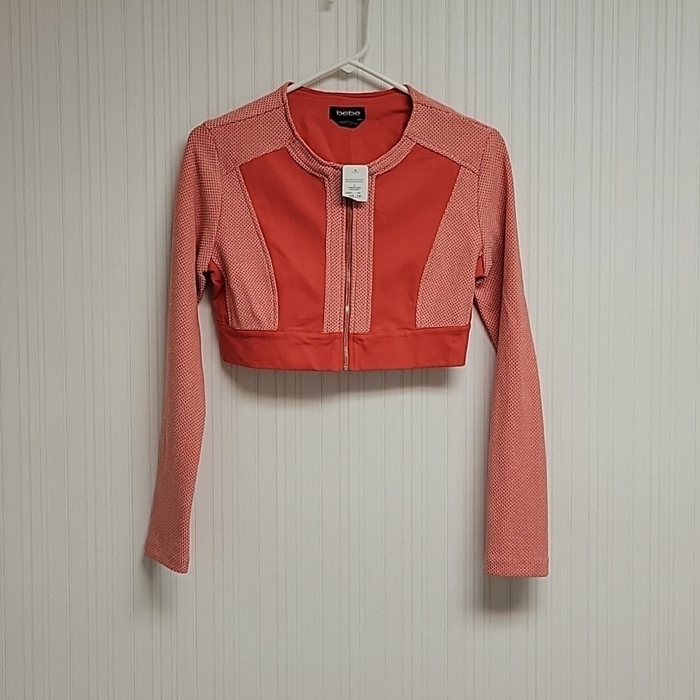 Bebe melon front zip crop jacket xsmall New Indie Sleeze club school Barbie